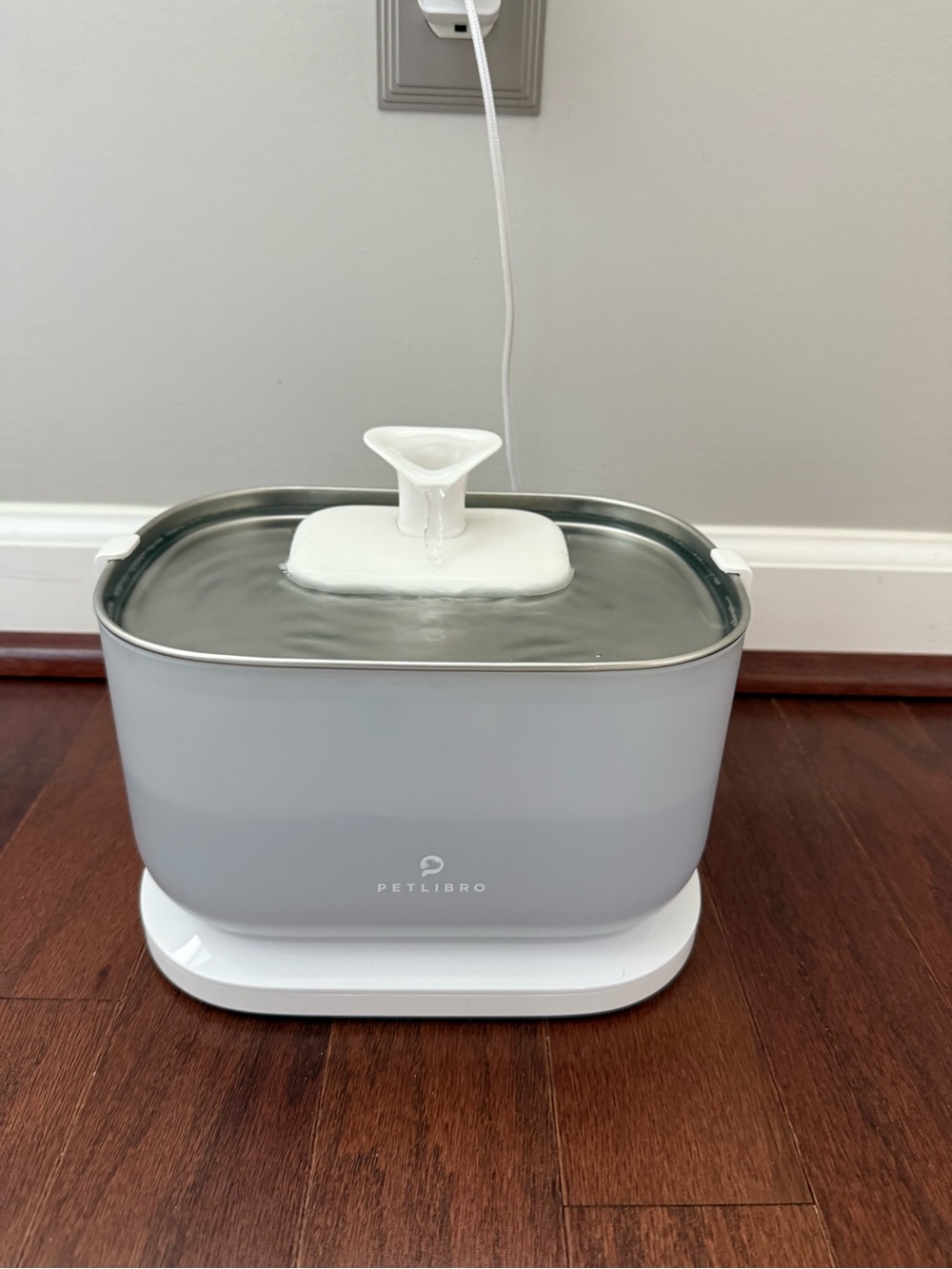Gray & White Automatic Pet Water Fountain